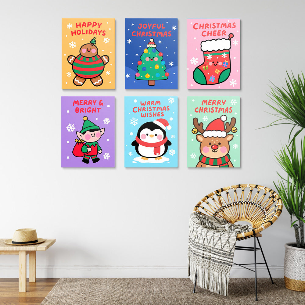 Una Navidad Feliz 6 Partes Mini Pintar por Números