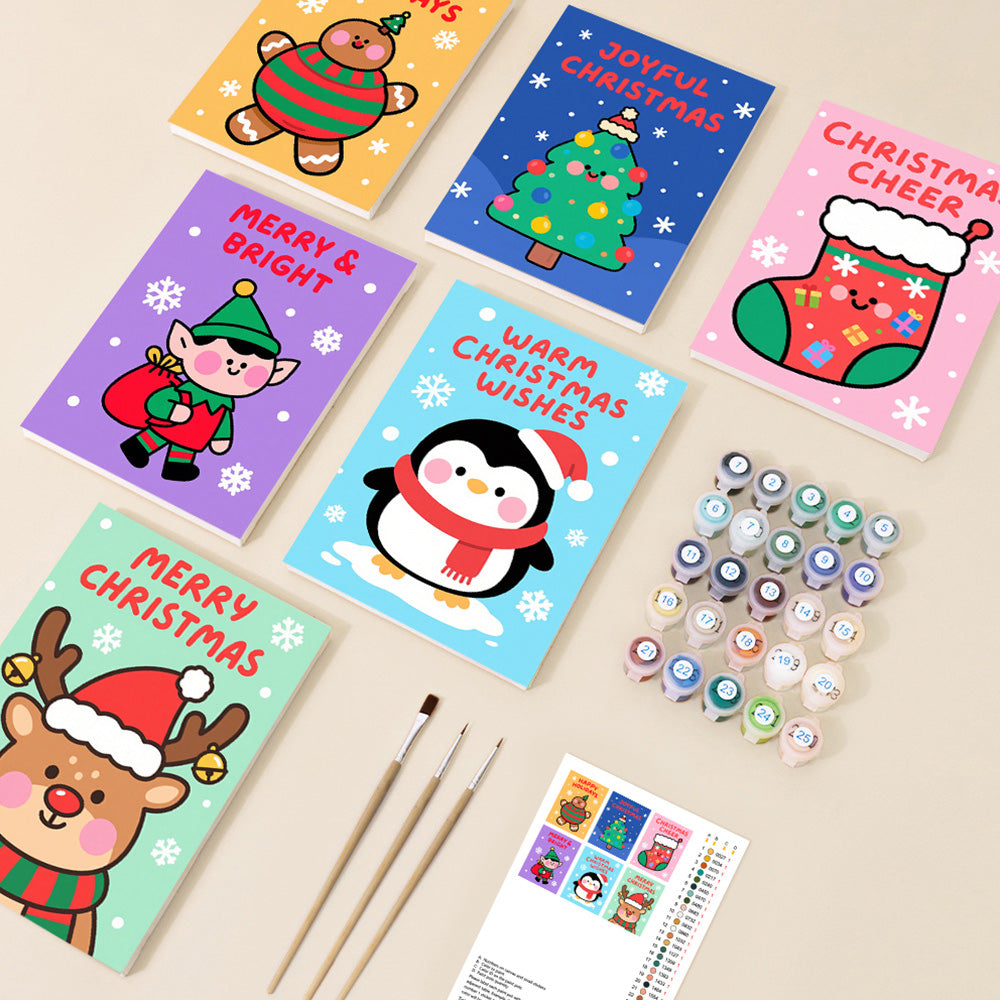 Una Navidad Feliz 6 Partes Mini Pintar por Números