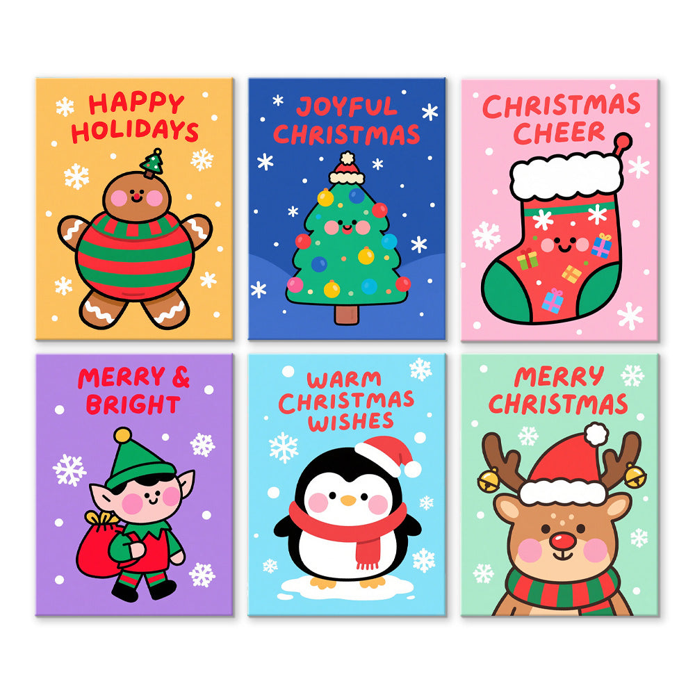 Una Navidad Feliz 6 Partes Mini Pintar por Números