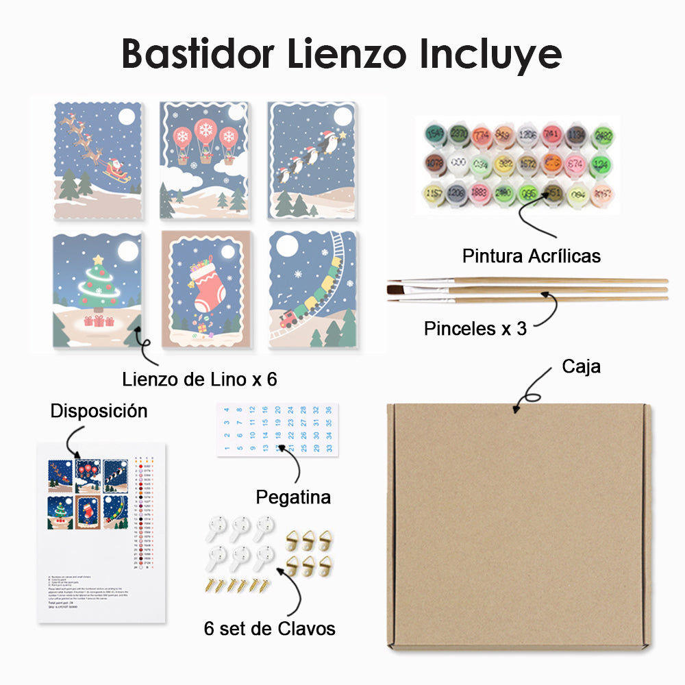 Una Nochebuena Silenciosa 6 Partes Mini Pintar por Números