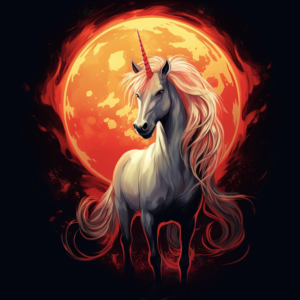 Unicornio Blanco y la Tierra Rodeada de Fuego Pintar por Números