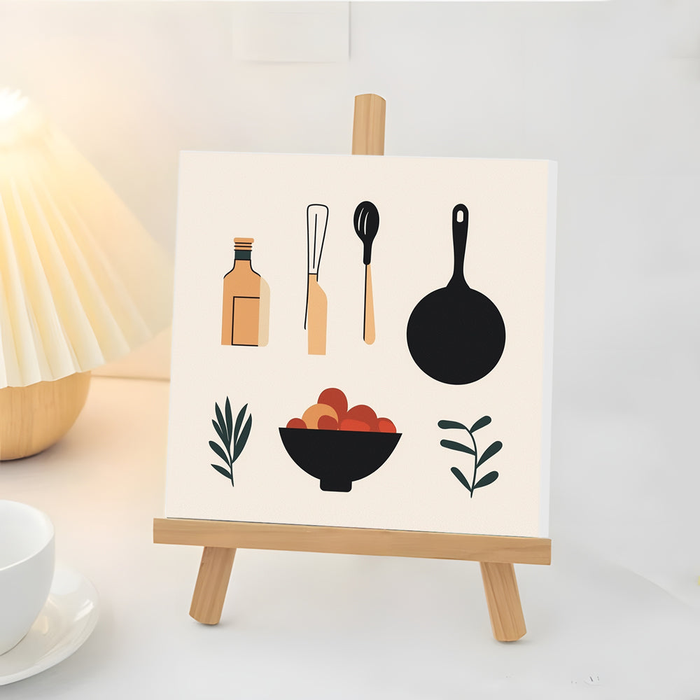 Utensilios de Cocina y Comida Mini Pintar por Números