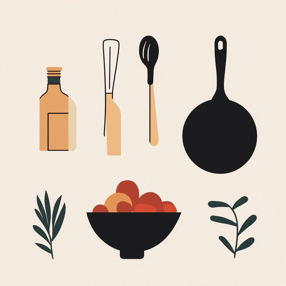 Utensilios de Cocina y Comida Mini Pintar por Números