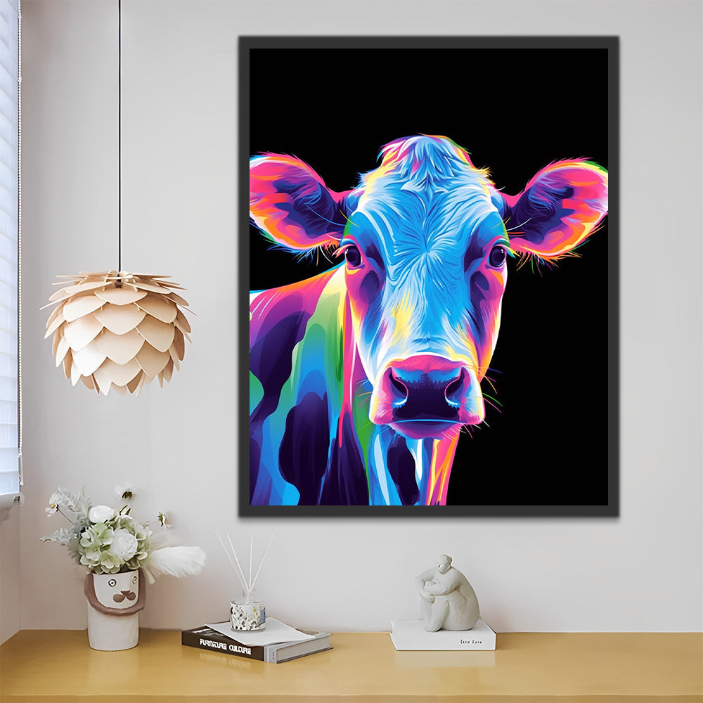 Vaca Lechera de Colores Brillantes Diversos Pintar por Números