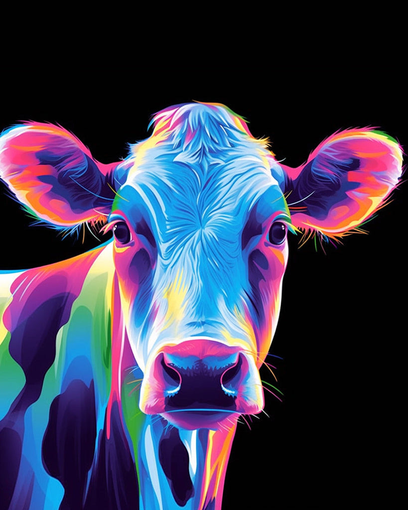 Vaca Lechera de Colores Brillantes Diversos Pintar por Números