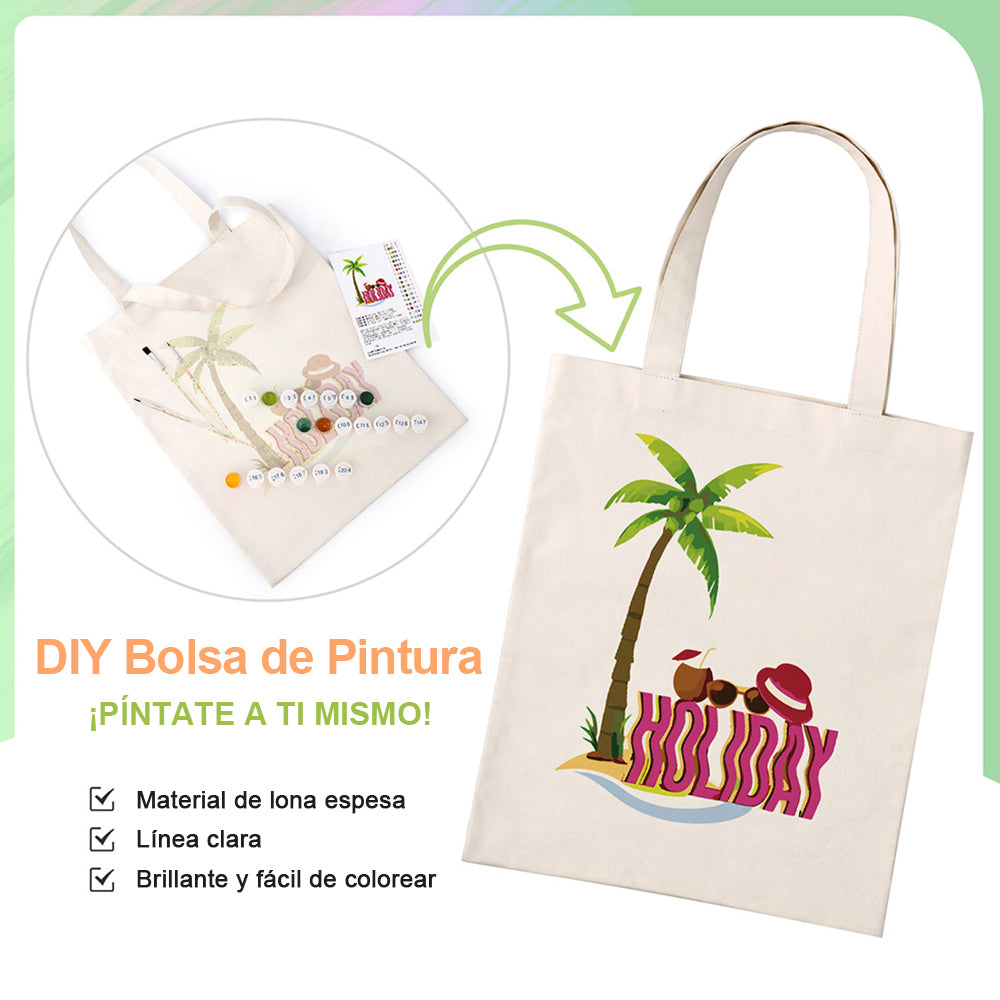 Vacaciones Bolsa de Lienzo Pintar por Números