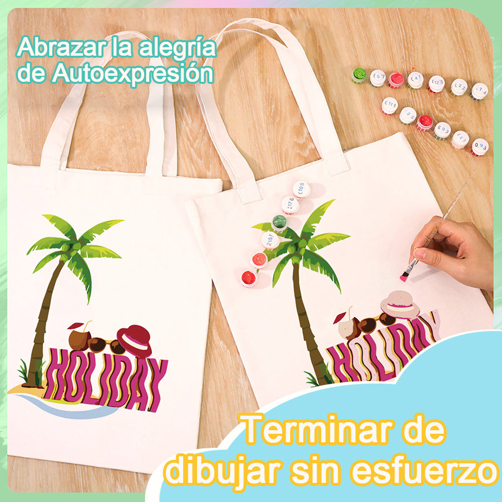 Vacaciones Bolsa de Lienzo Pintar por Números