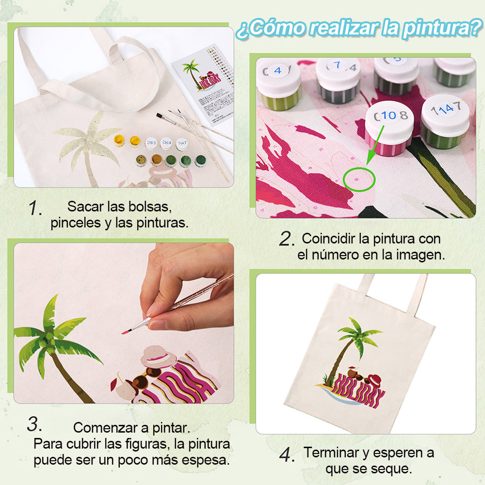 Vacaciones Bolsa de Lienzo Pintar por Números