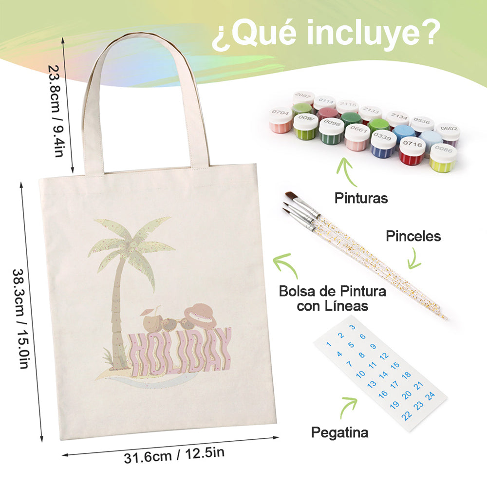 Vacaciones Bolsa de Lienzo Pintar por Números
