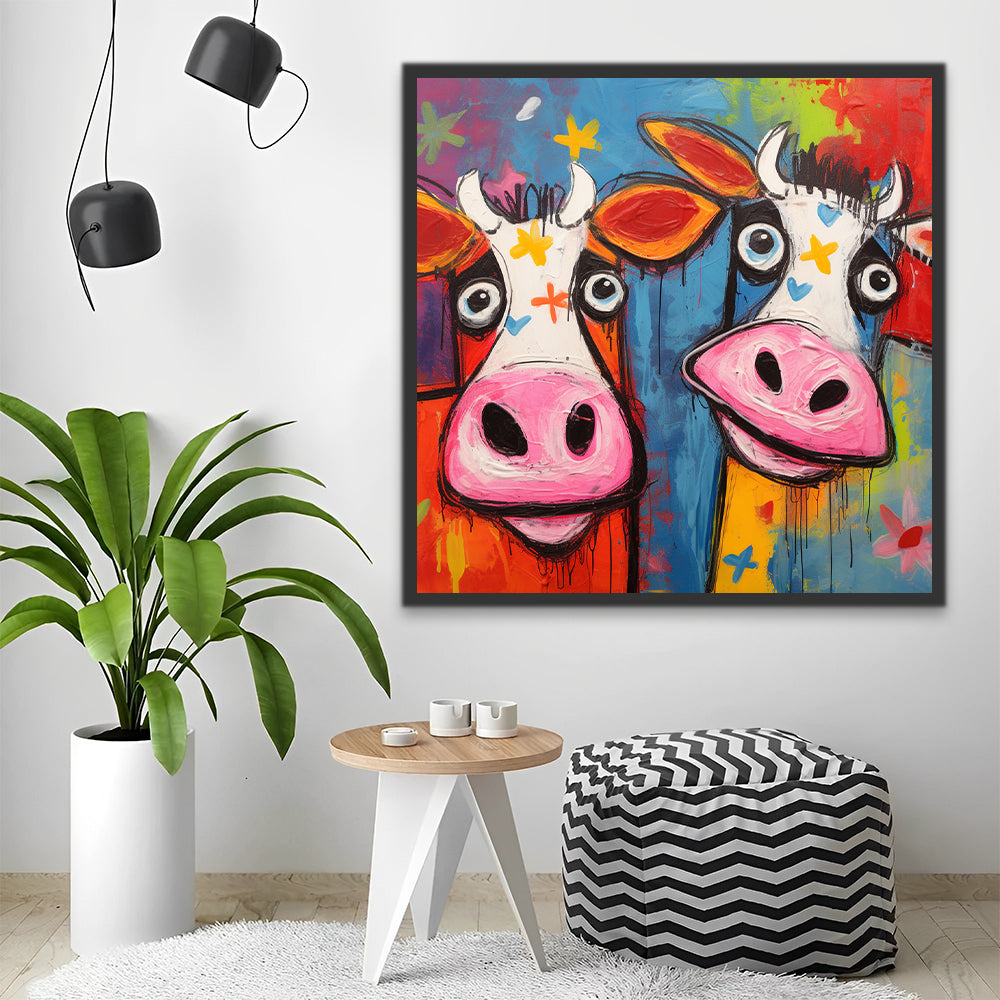 Vacas Lecheras Coloridas de Garabatos Pintar por Números