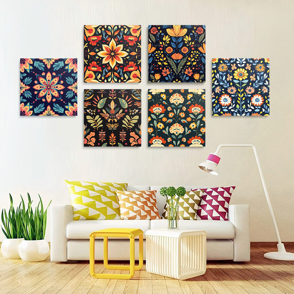 Varias Flores Silvestres 6 Partes Mini Pintar por Números