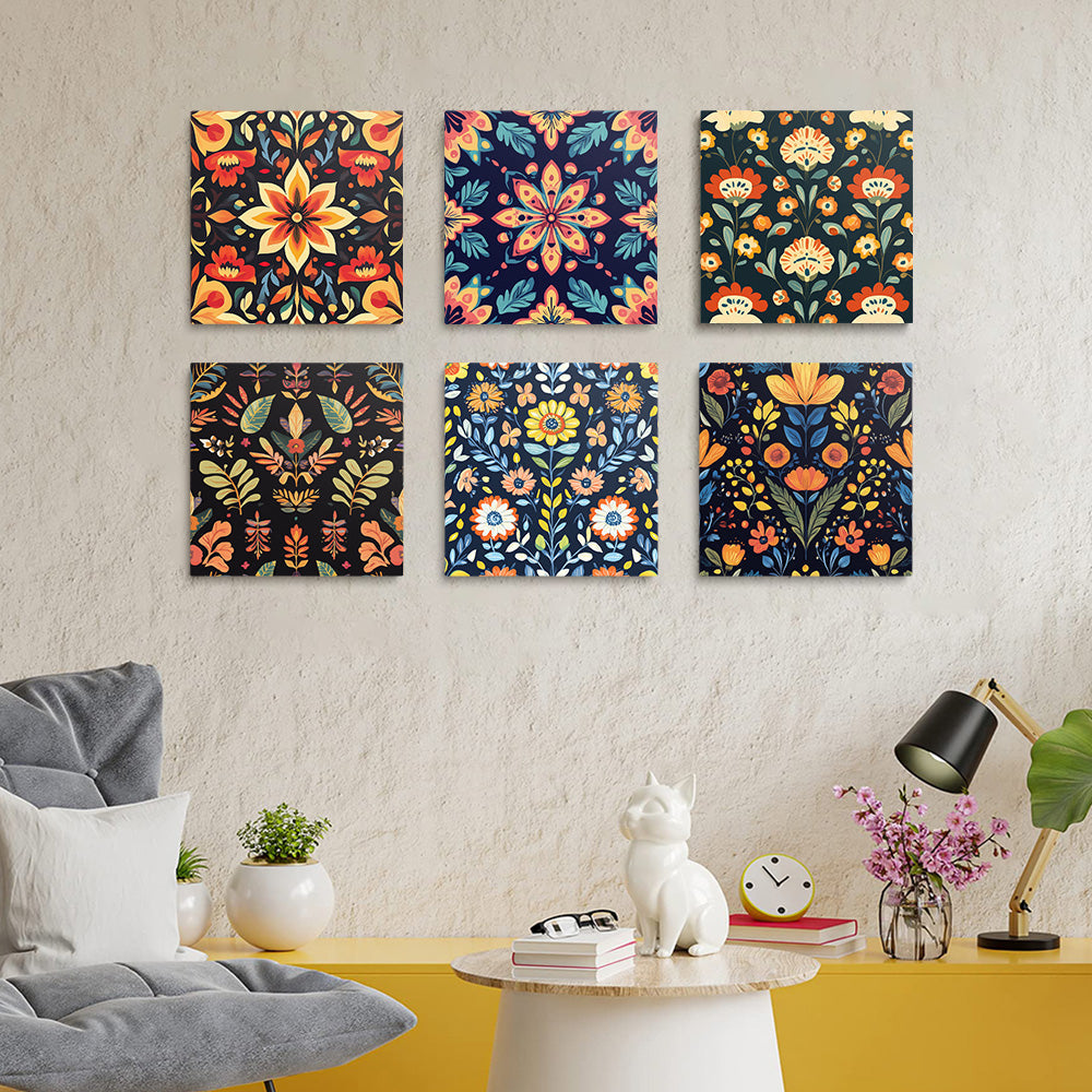 Varias Flores Silvestres 6 Partes Mini Pintar por Números