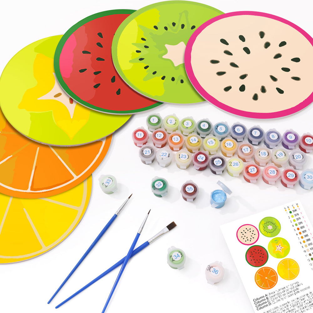 Varias Frutas 6 Salvamanteles Pintar por Números