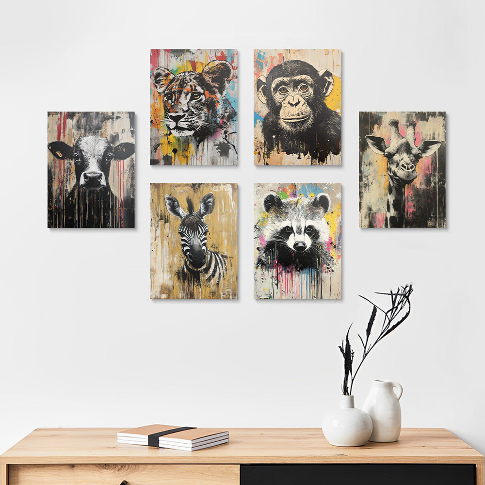 Varios Animales de Graffiti 6 Partes Mini Pintar por Números