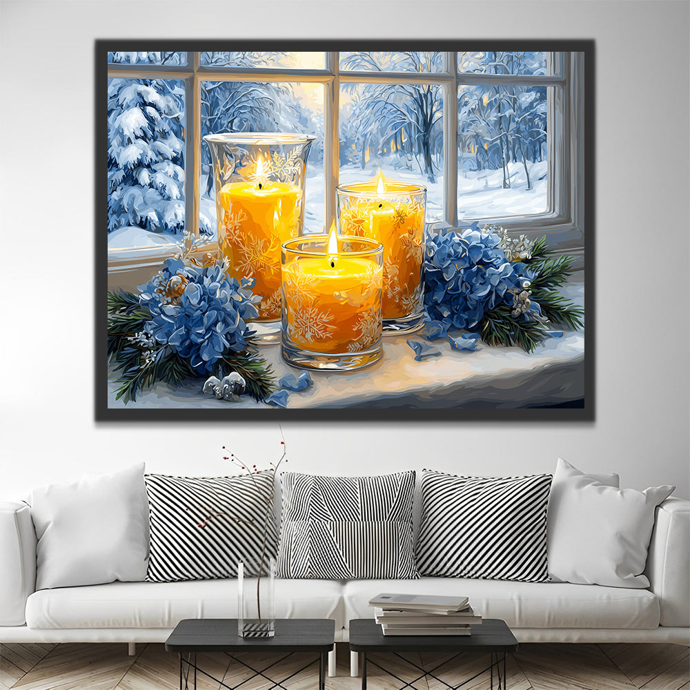 Velas de Navidad de Invierno Pintar por Números