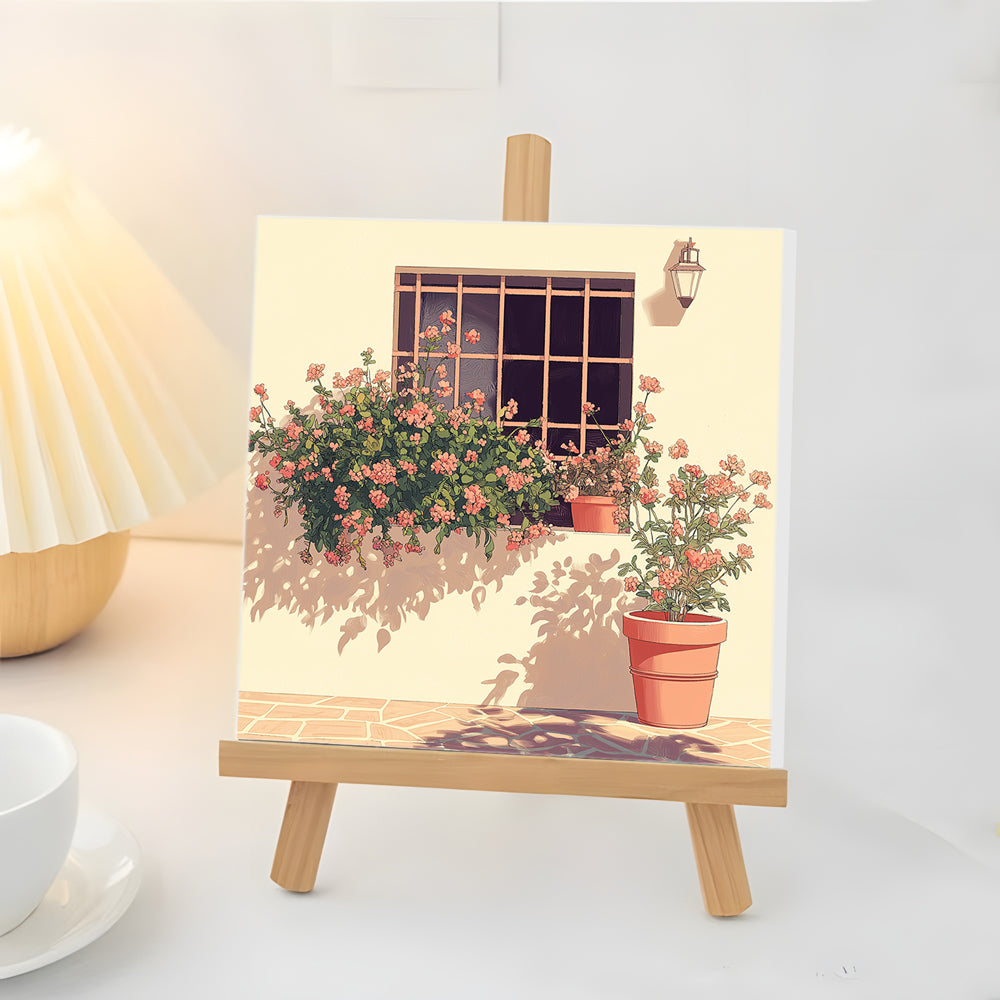 Ventanas con Flores Mini Pintar por Números