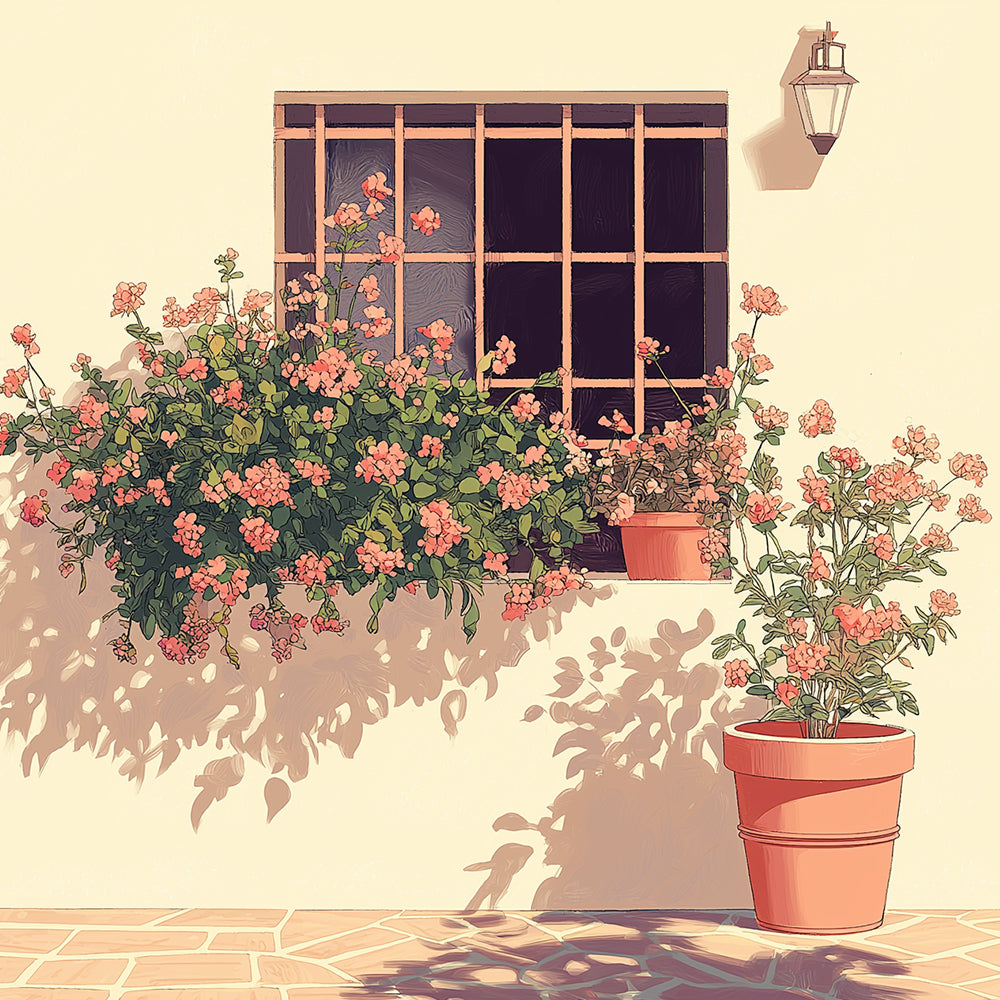 Ventanas con Flores Mini Pintar por Números