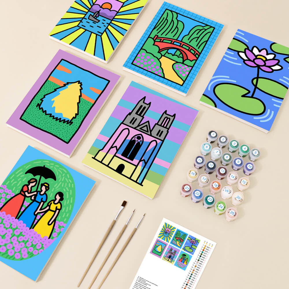Viajes de Verano 6 Partes Mini Pintar por Números