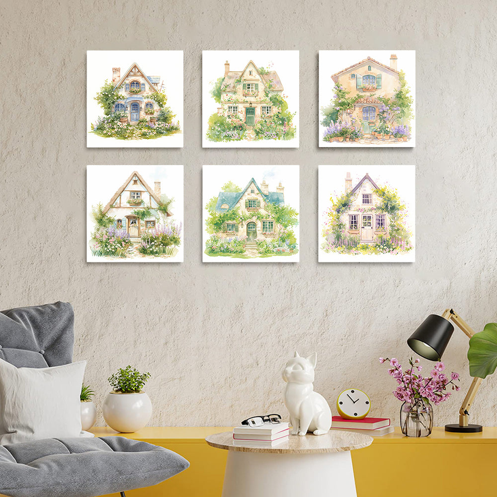 Villas con Jardín 6 Partes Mini Pintar por Números