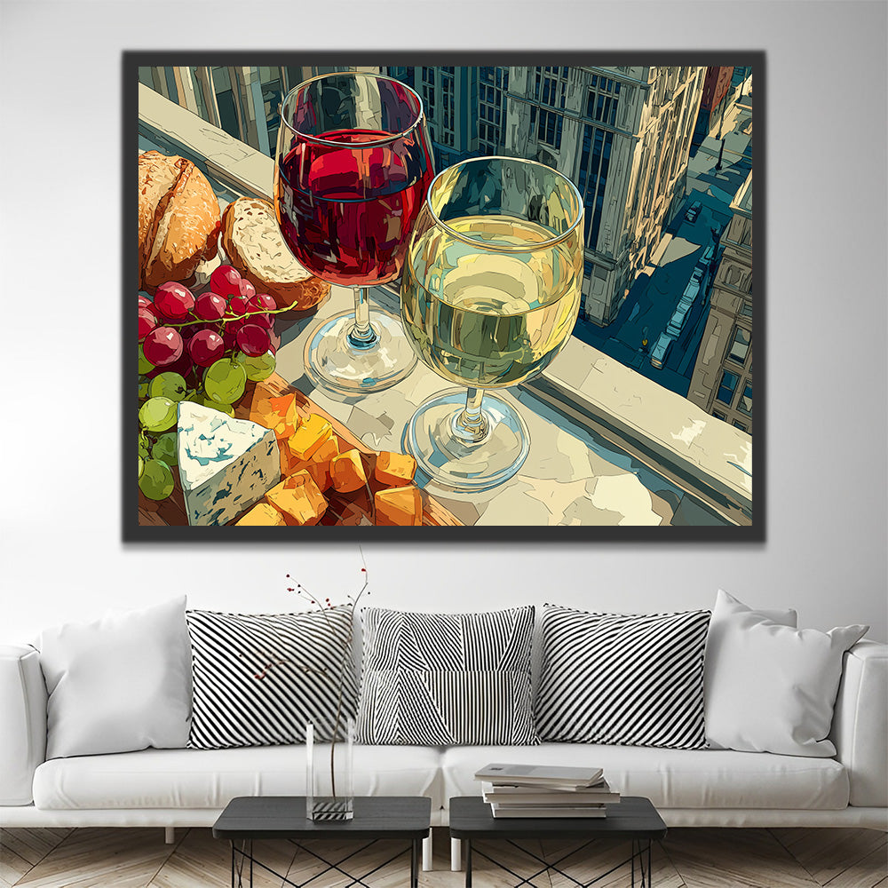Vino y Champán y Tapas Pintar por Números