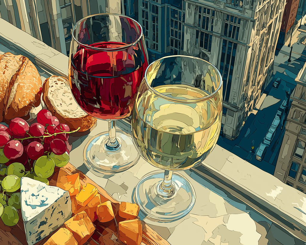 Vino y Champán y Tapas Pintar por Números