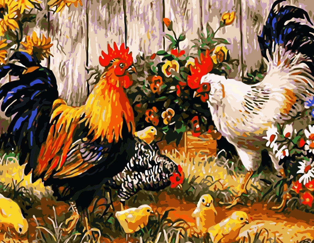 Animal Pollo Pintar por Números PBNANIW04