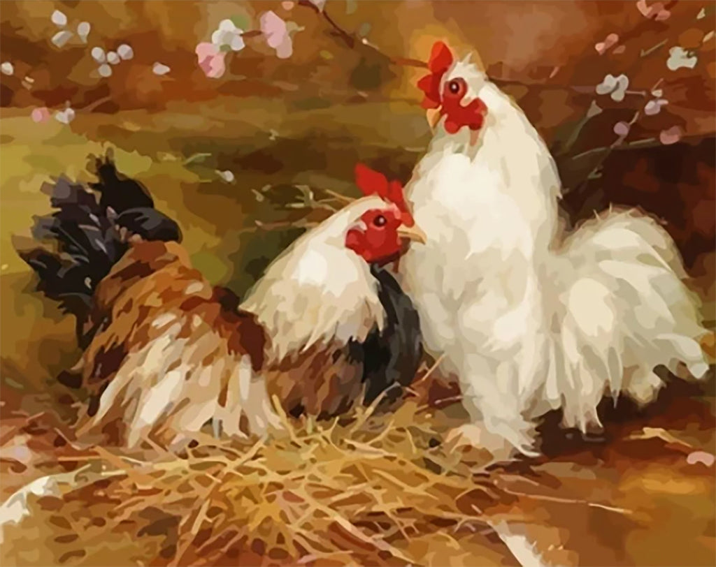 Animal Pollo Pintar por Números PBNANIW45