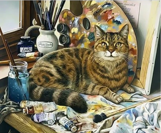 Animal Gato Pintar por Números PBNCATW101