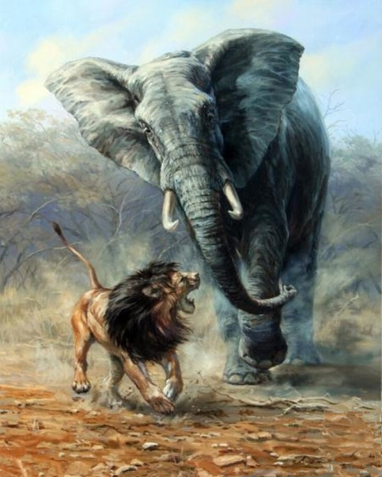 Animal Elefante Pintar por Números PBNELEL17