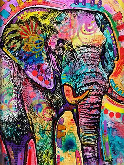 Animal Elefante Pintar por Números PBNELEN24