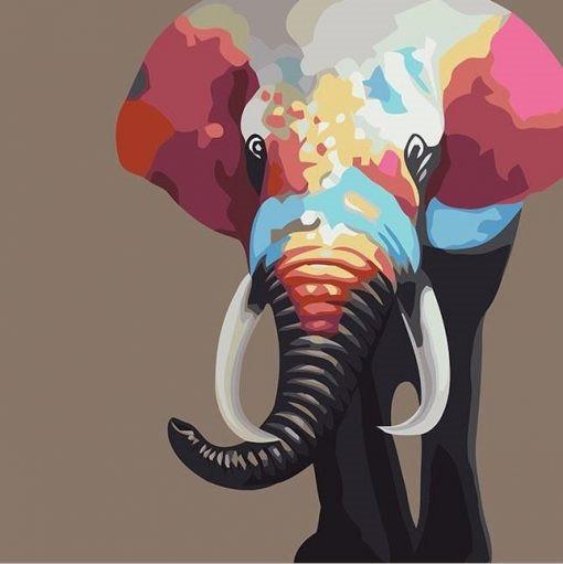 Animal Elefante Pintar por Números PBNELEN32