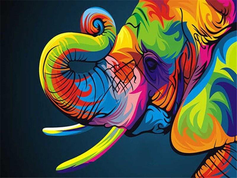 Animal Elefante Pintar por Números PBNELEW13