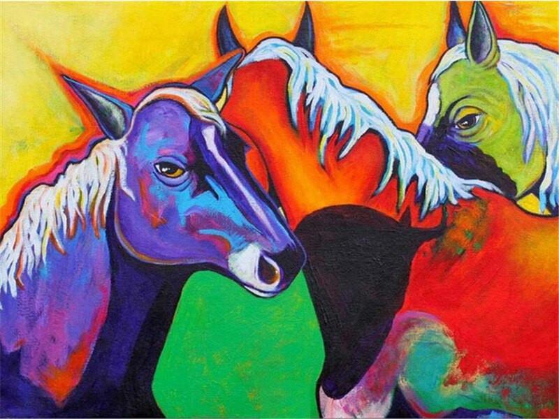 Animal Caballo Pintar por Números PBNHOUW3