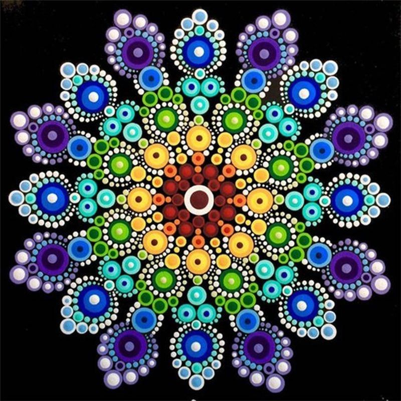 Mandala Pintar por Números PBNMANSQR123