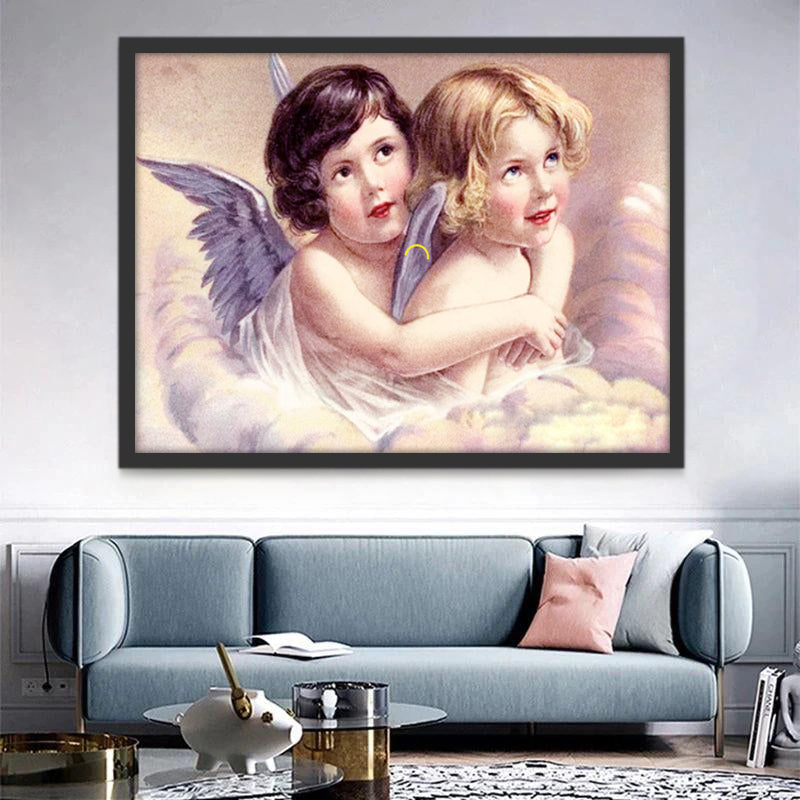Abrazo de Dos Angelitos Lindos Pintar por Números