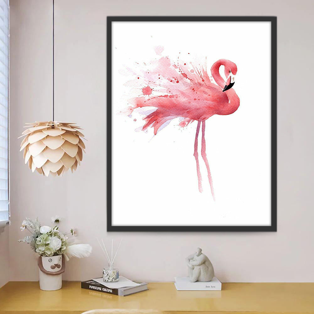 Acuarela de Flamenco Rosa Pintar por Números