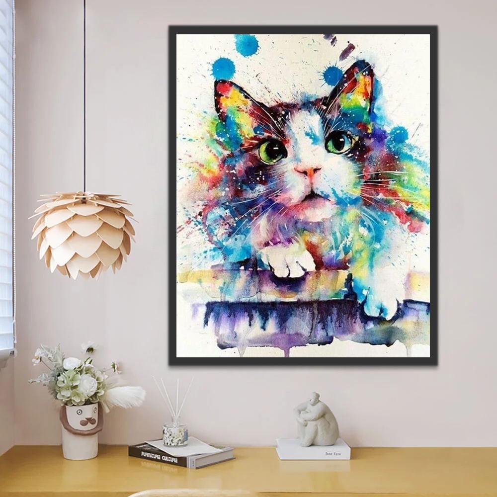 Acuarela de Gato Pintar por Números