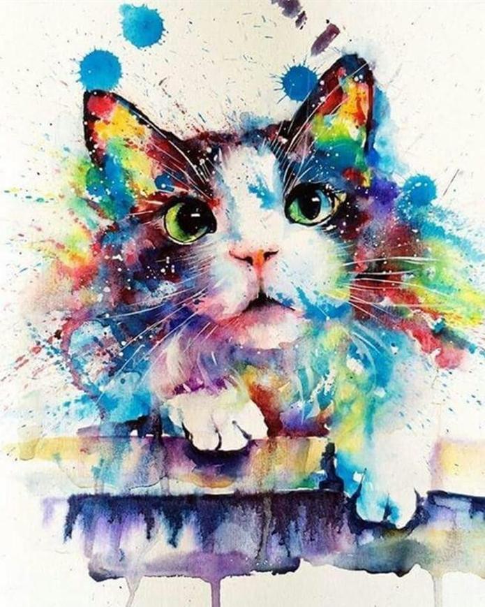 Acuarela de Gato Pintar por Números
