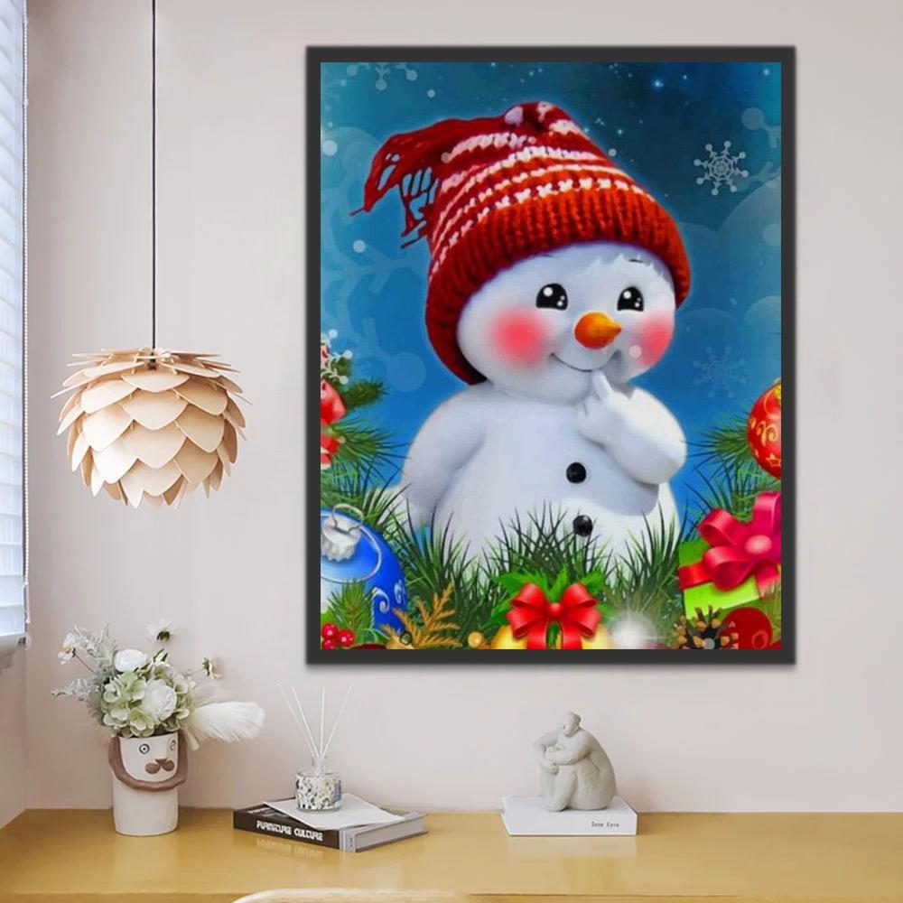 Adorable Bebé de Muñeco de Nieve Pintar por Números