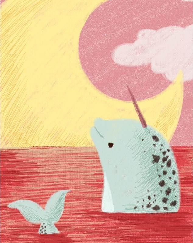 Adorable Narval de Dibujos Animados Pintar por Números Niños