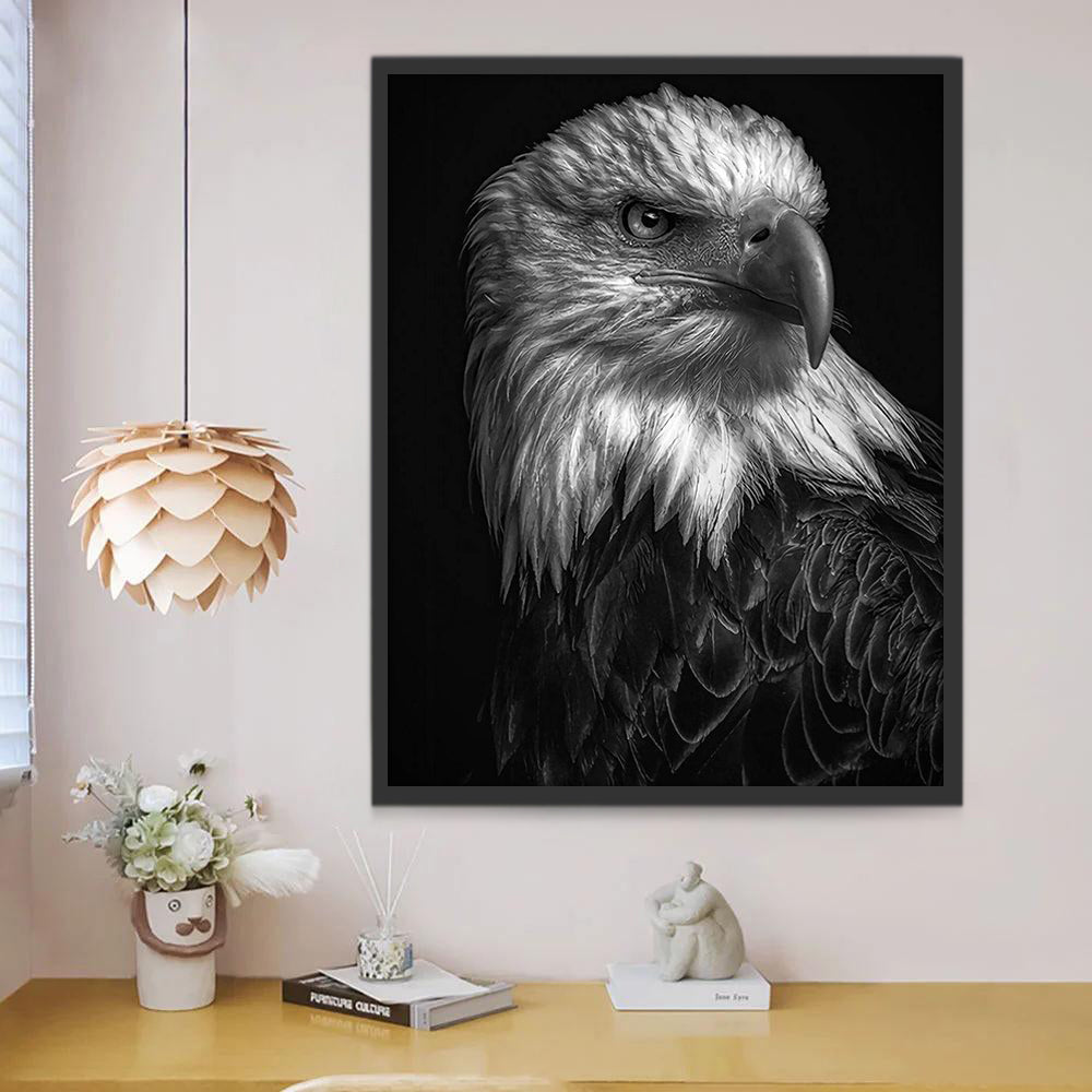 Águila en Blanco y Negro Pintar por Números