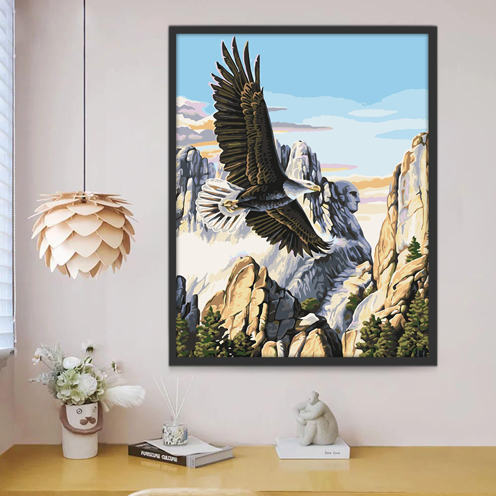 Águila entre Montañas Pintar por Números