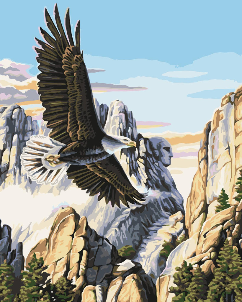 Águila entre Montañas Pintar por Números