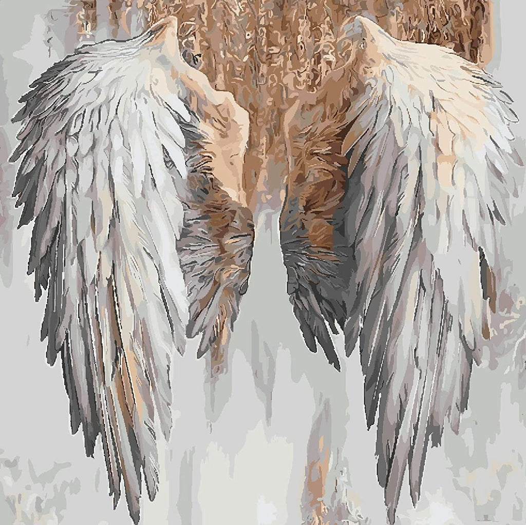 Alas de Plumas Blancas de Ángel Pintar por Números