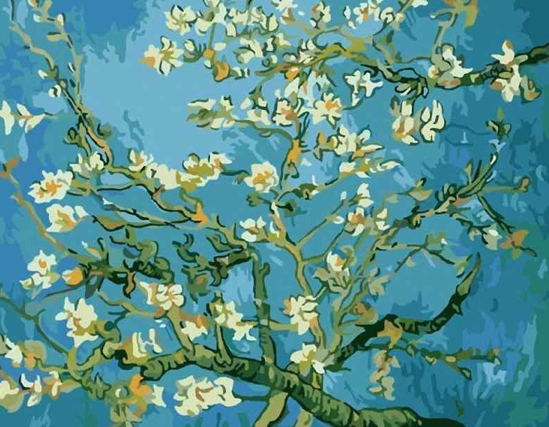 Almendro en Flor Pintado por Van Gogh Pintar por Números
