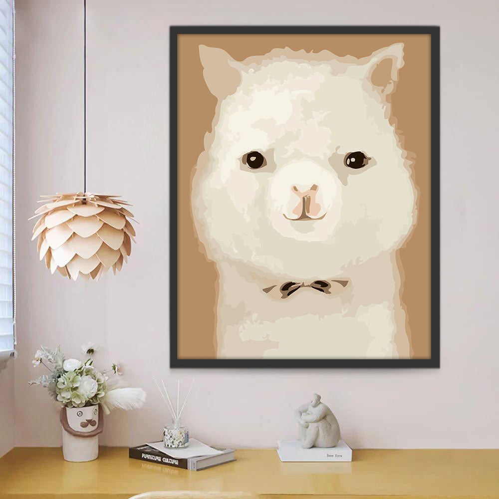 Alpaca Linda Blanca Pintar por Números