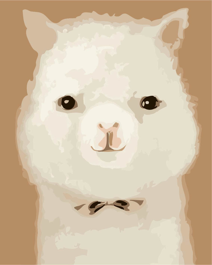 Alpaca Linda Blanca Pintar por Números