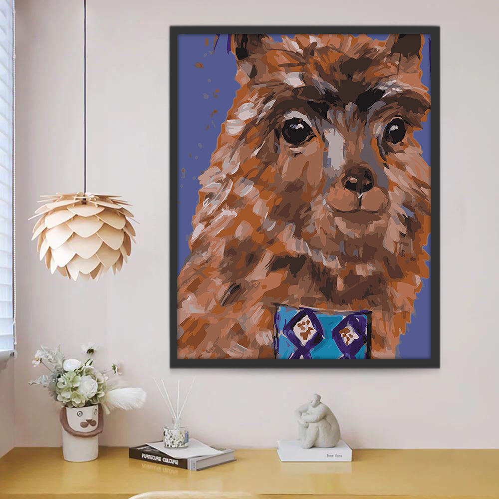 Alpaca Linda de Color Marrón Pintar por Números