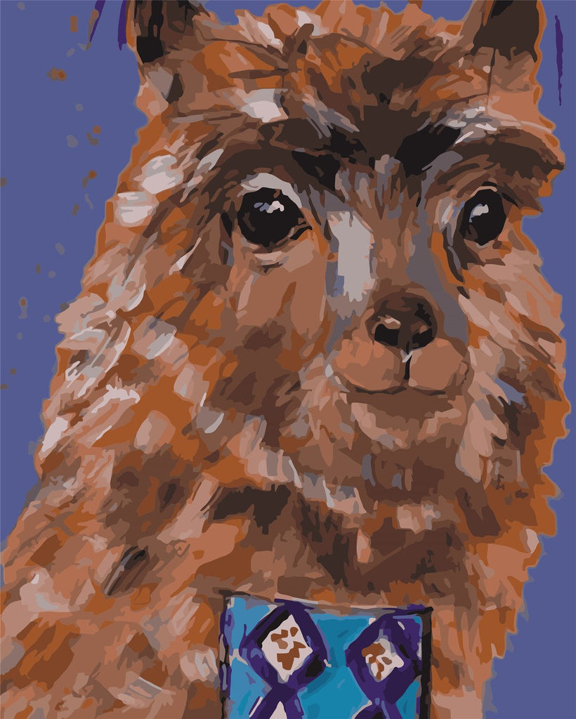 Alpaca Linda de Color Marrón Pintar por Números