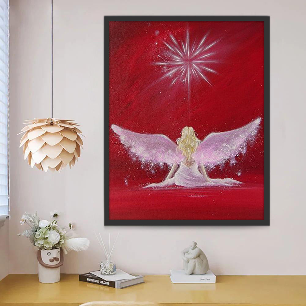 Ángel con Alas Rosadas Pintar por Números